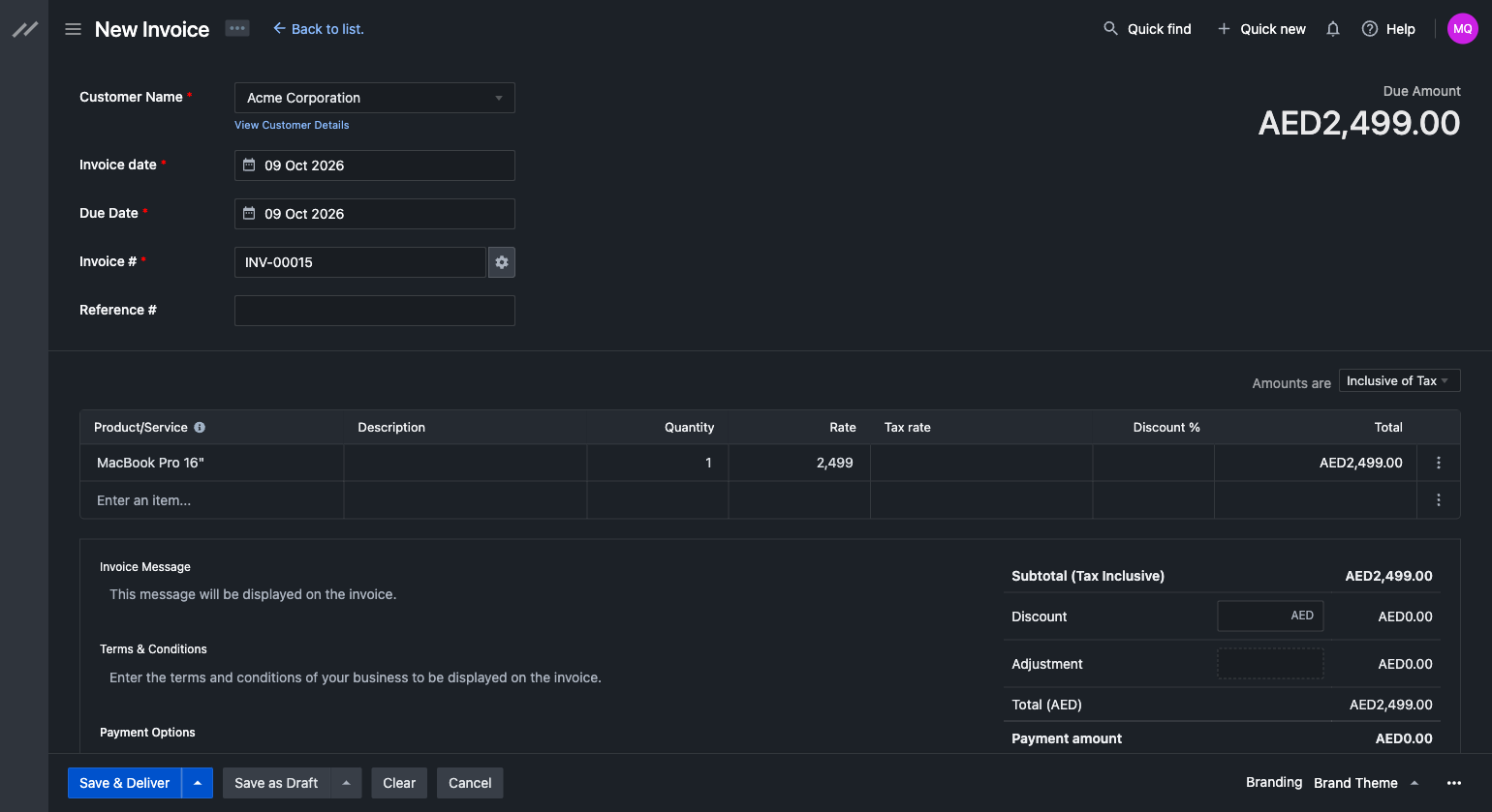 New Invoice
