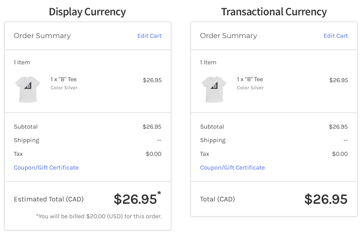 Display Currency