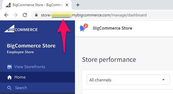 STORE-HASH location in URL