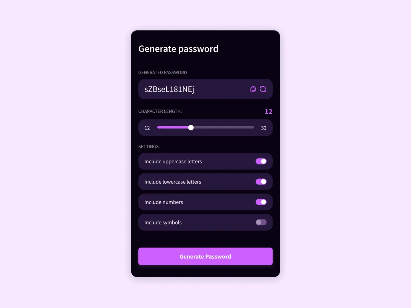Password Generator Design