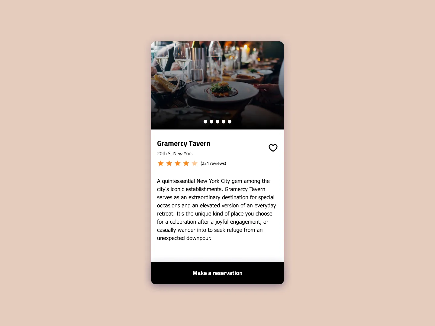 Restaurant Reservation Design
