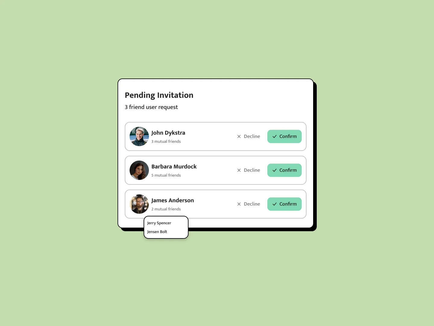 Friend Request Design