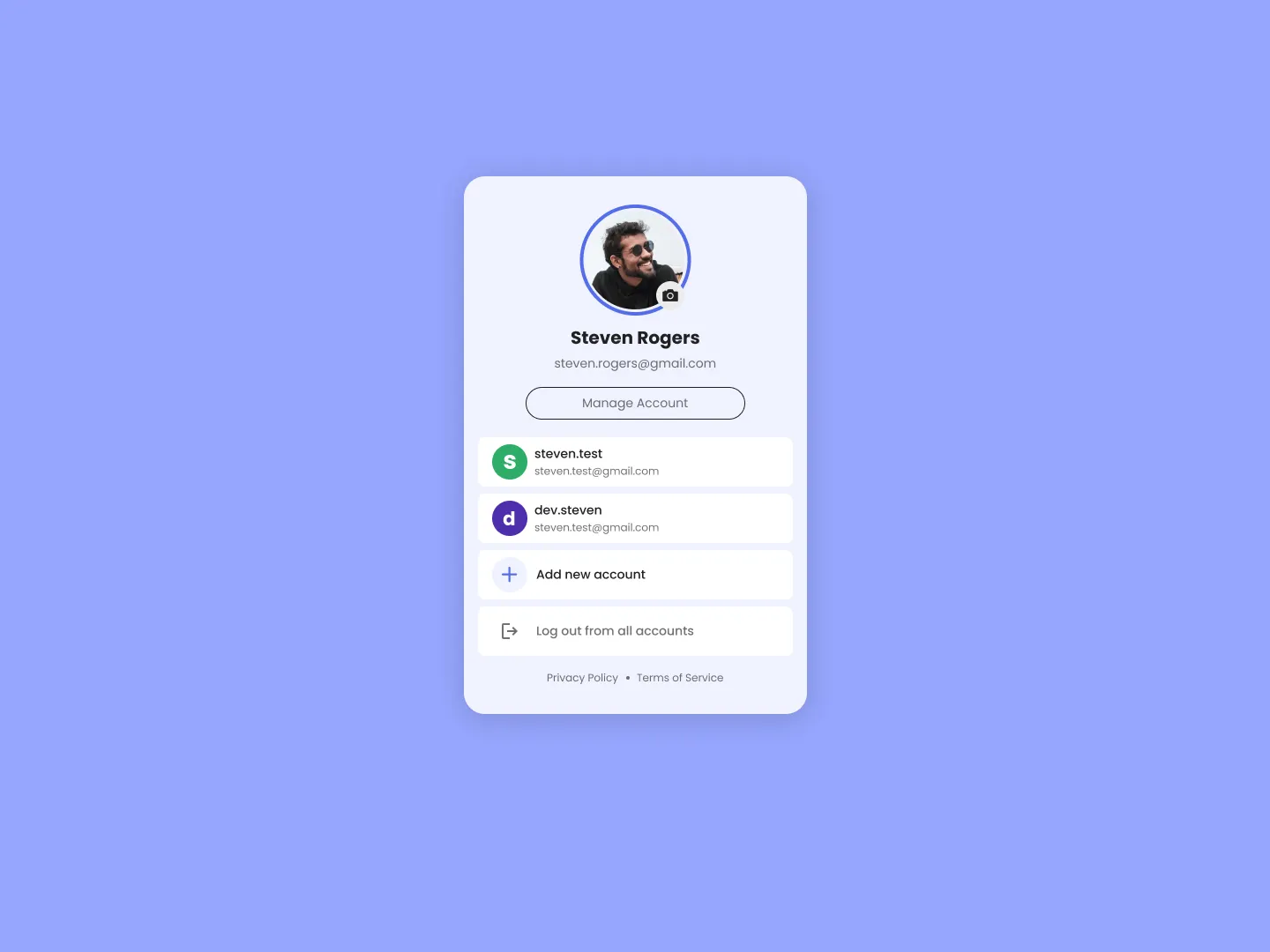 Manage Accounts Design
