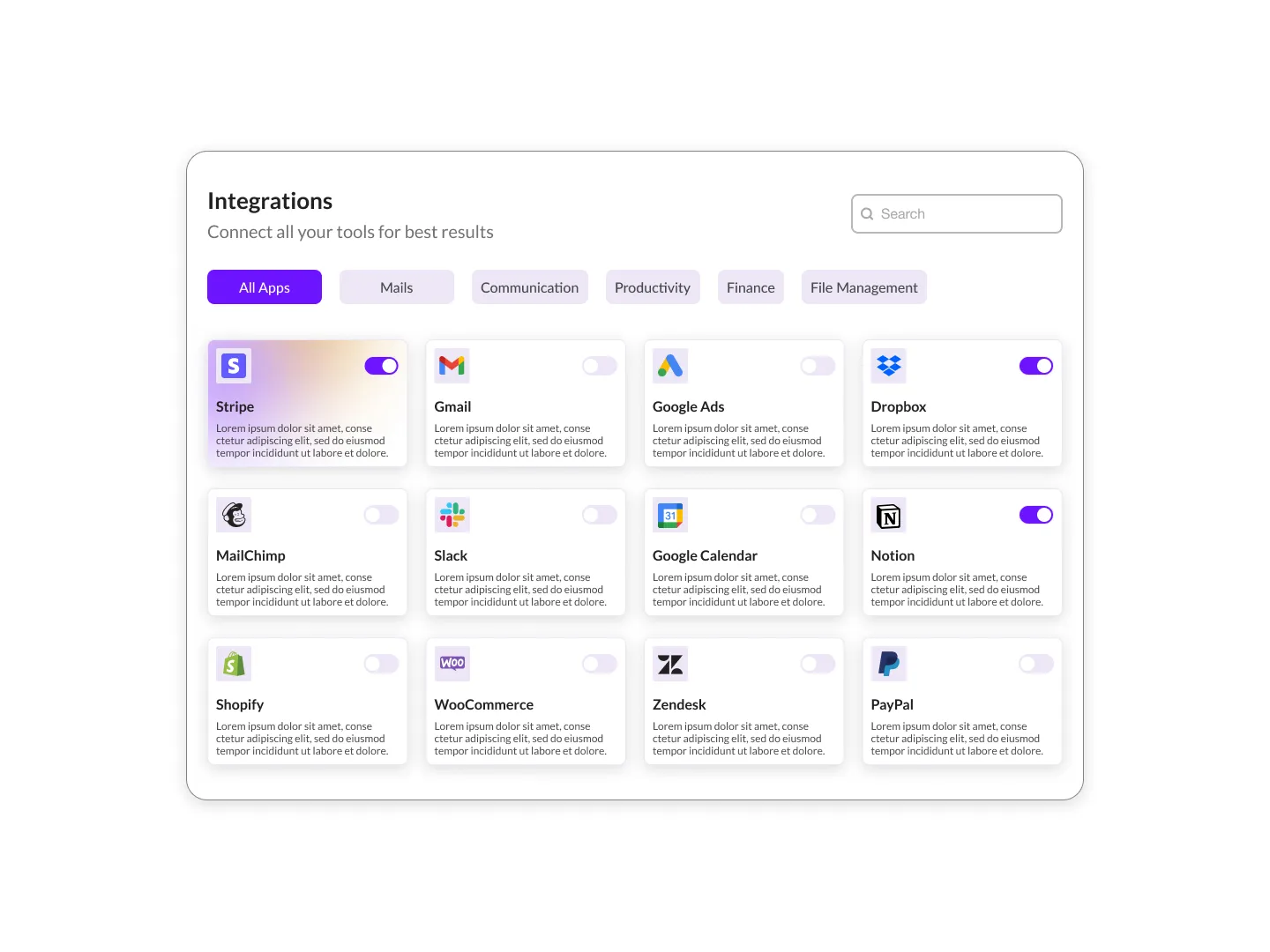 App Integrations Design