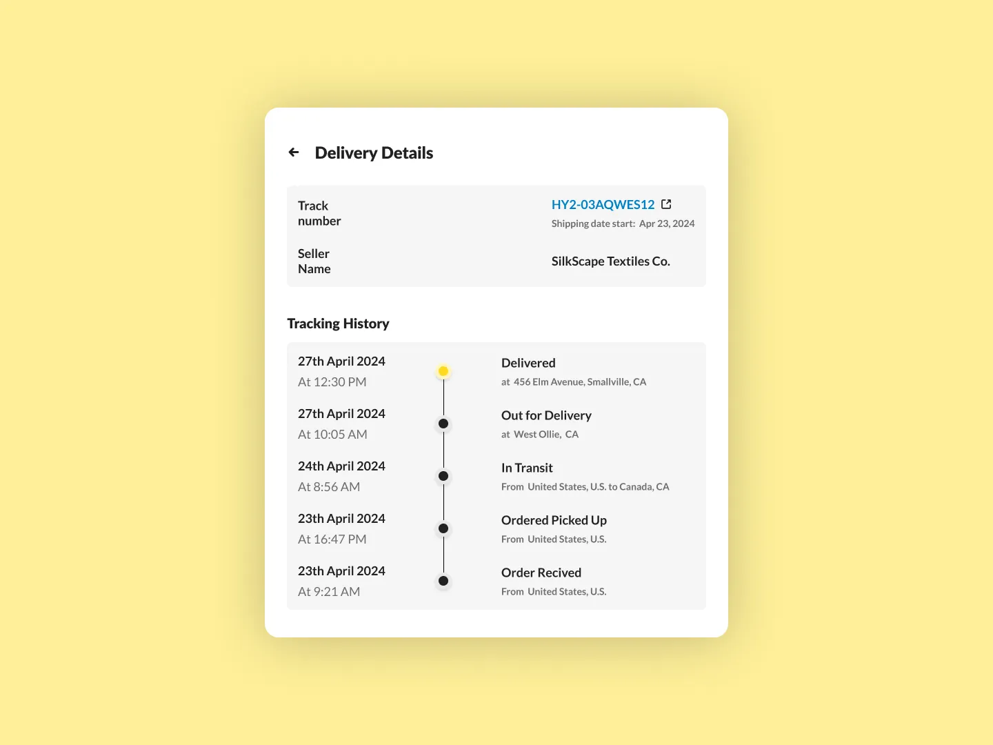 Delivery Details Design