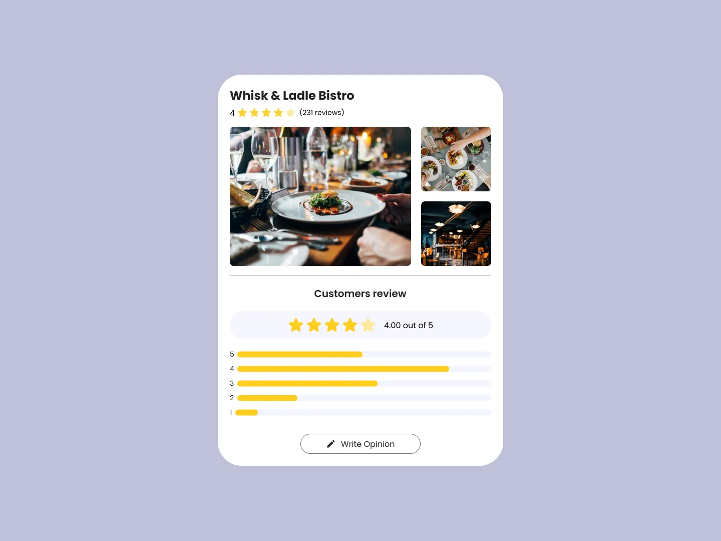 Customer Reviews Design