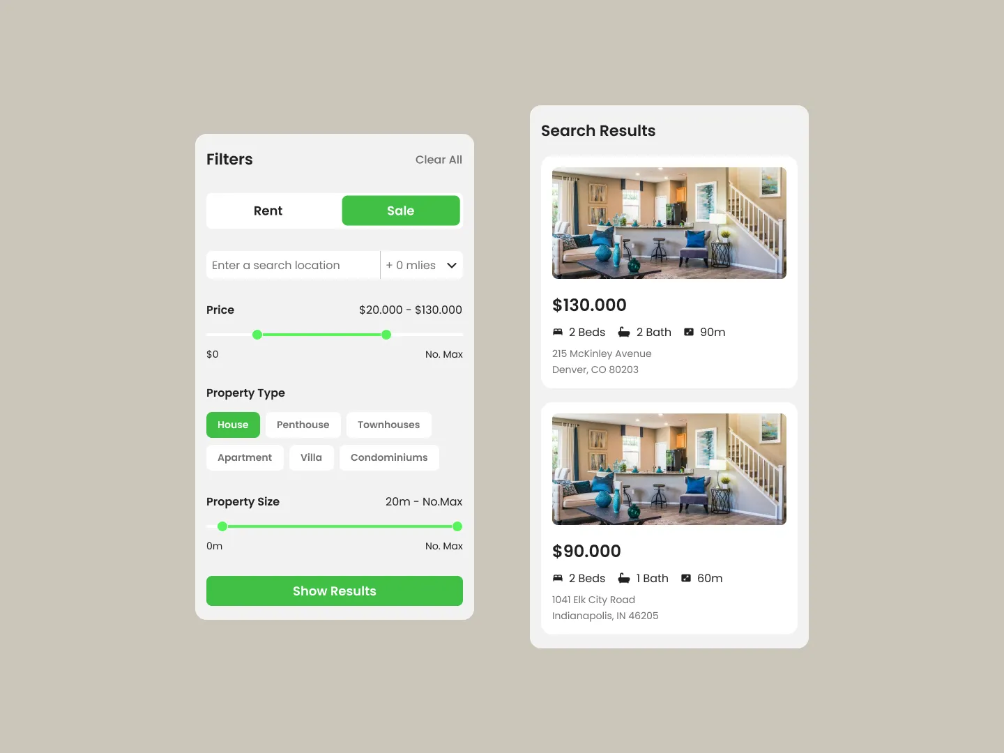 Search Filters Design