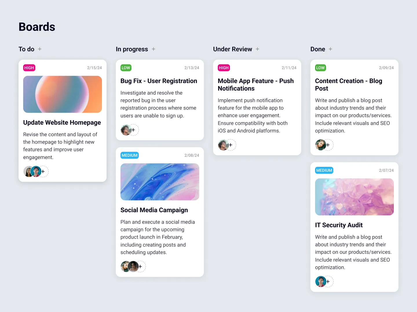 Kanban Board challenge design