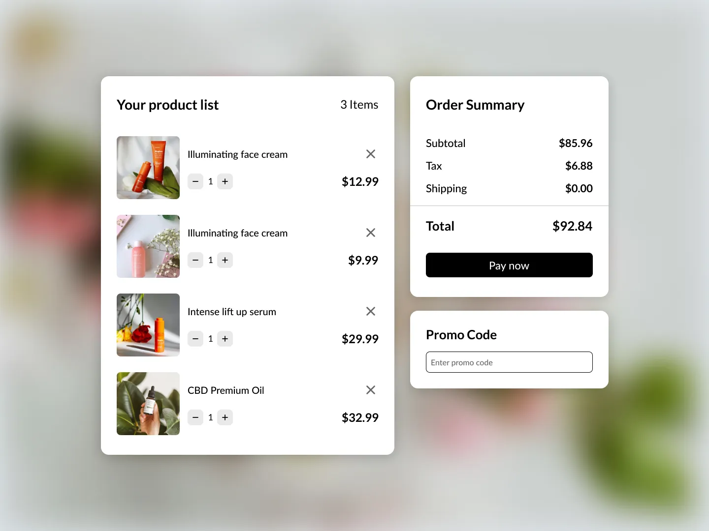 Shopping Cart challenge design