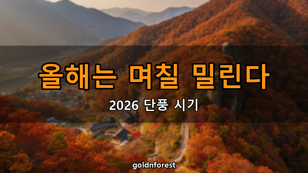 가을 단풍 시기 예상, 매년 며칠씩 밀리는 이유가 있다