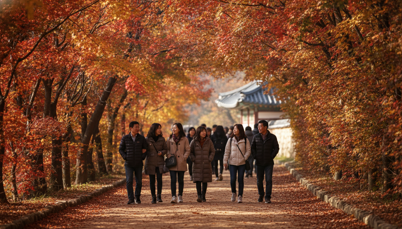 단풍은 산 정상에서 아래로, 강원에서 남쪽으로 번져 내려갑니다