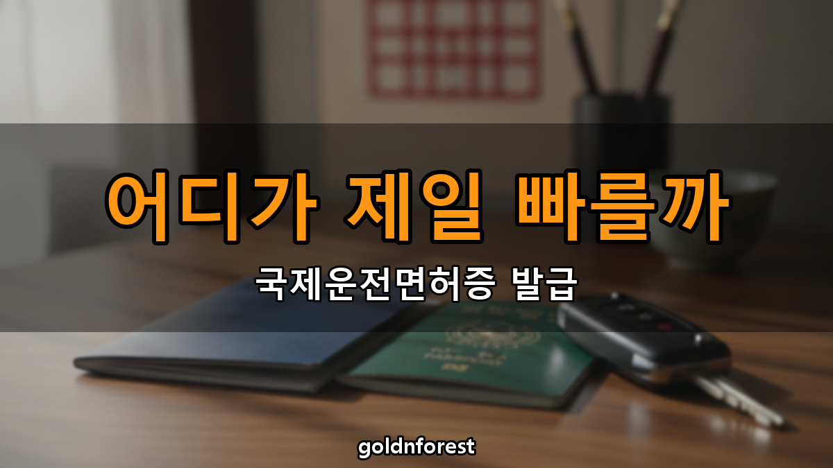 국제운전면허증 발급, 온라인·경찰서·공항 중 어디가 빠를까요?