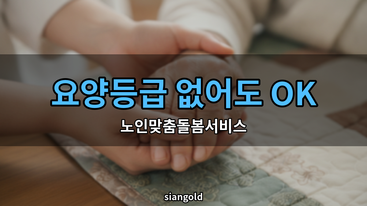 노인맞춤돌봄서비스 신청 방법, 요양등급 없는 부모님도 가능해요