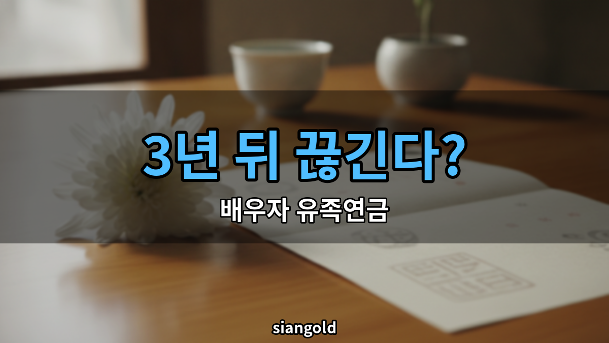배우자 유족연금, 3년 뒤 끊긴다는 말에는 조건이 따로 있습니다