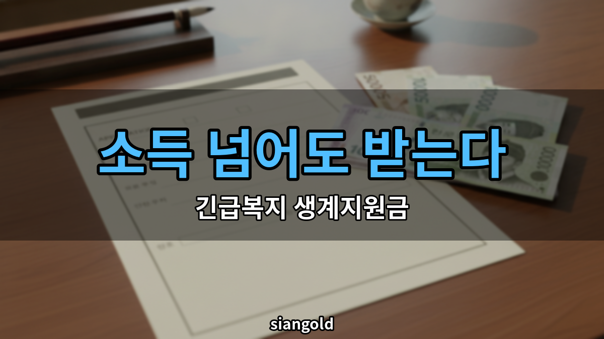 긴급복지지원제도 생계지원금, 소득 기준 넘어도 받는 경우가 있다