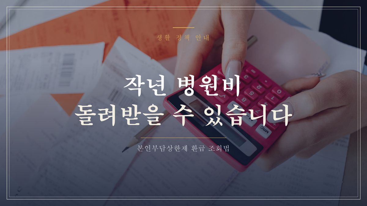 병원비 환급금 나도 있을까? 본인부담상한제 조회 방법