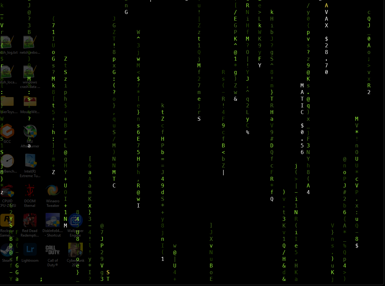 Matrix Crypto terminal display