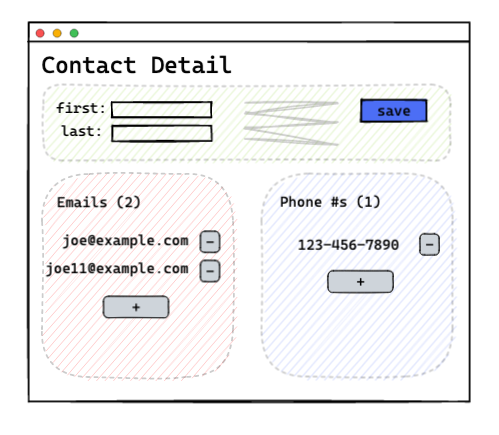htmx code snippet showing nested hx-target and hx-swap attributes