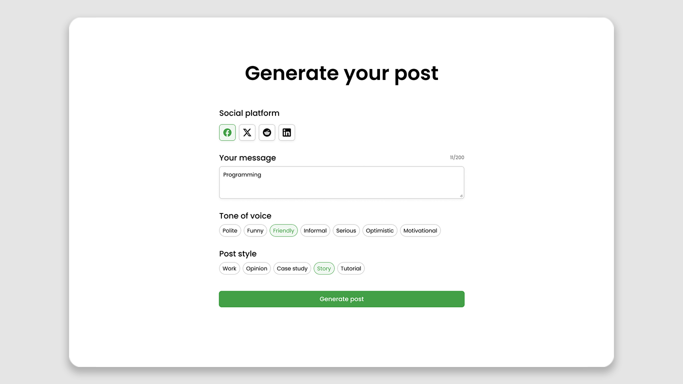 AI Post Generator Project preview image