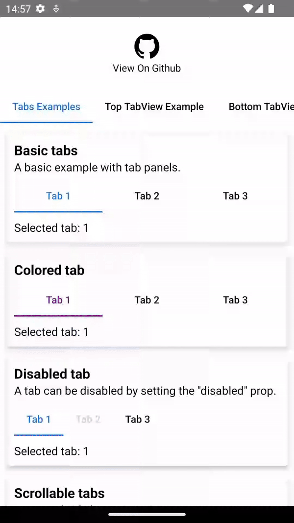 MUI Tabs Android