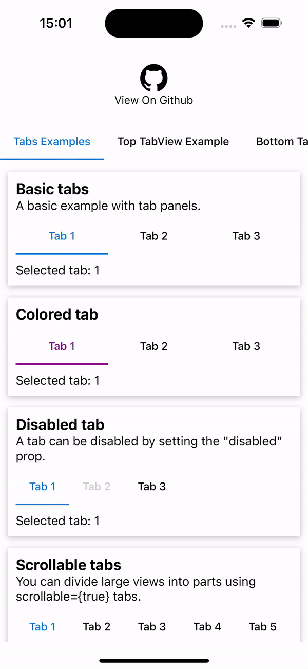 MUI Tabs iOS