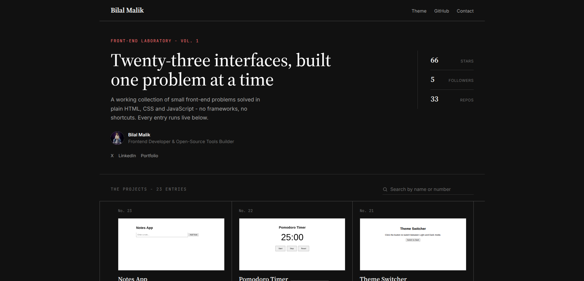 JS Practice Projects Dashboard