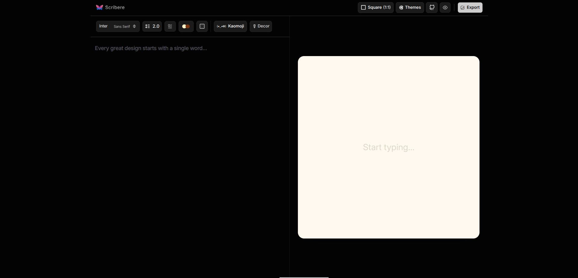 Scribere Dashboard