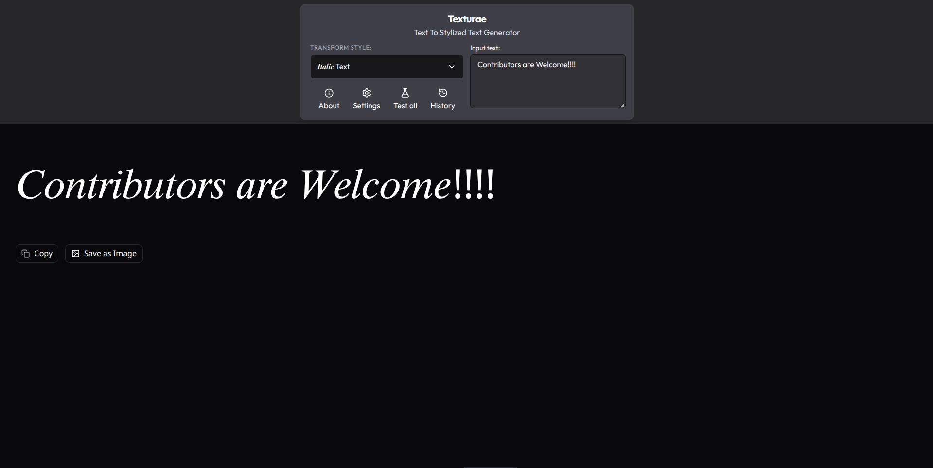 texturae Dashboard