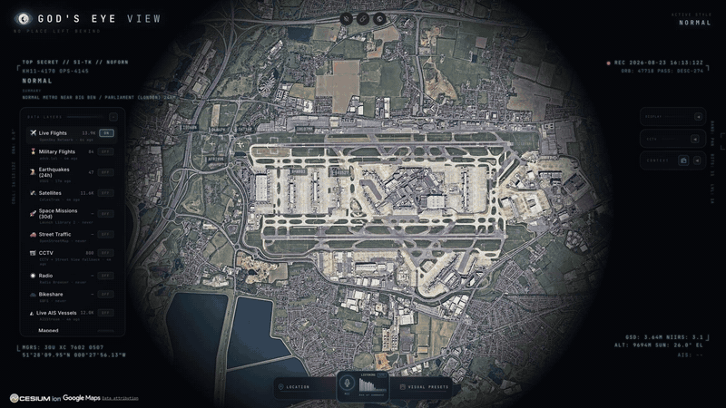 Moving from a full airport overhead down to close taxiway inspection with 3D flight models