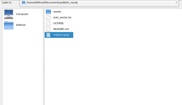 Import Yiddish.apkg