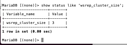 MariaDB Cluster of Three