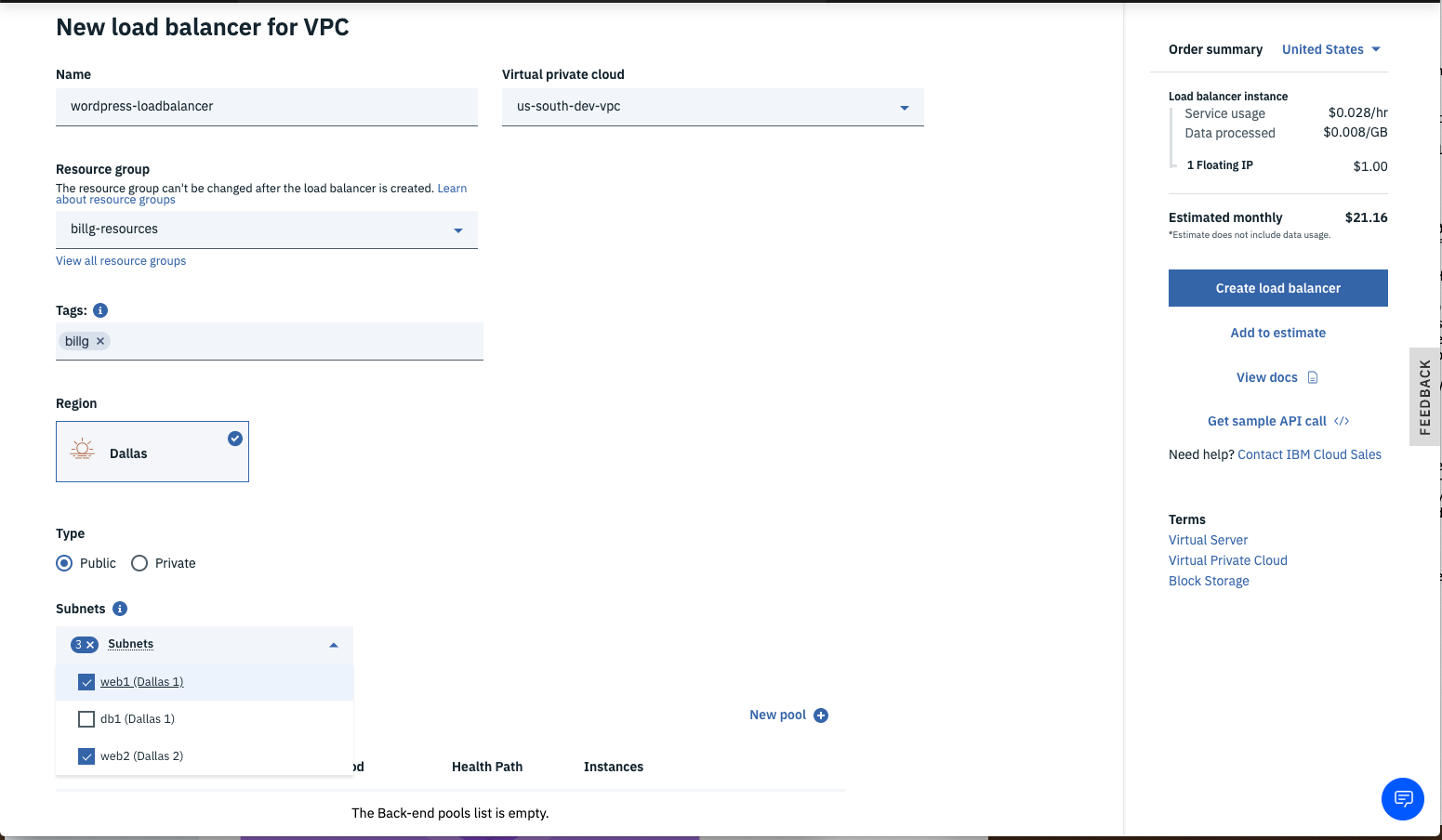 Load Balancer Subnets