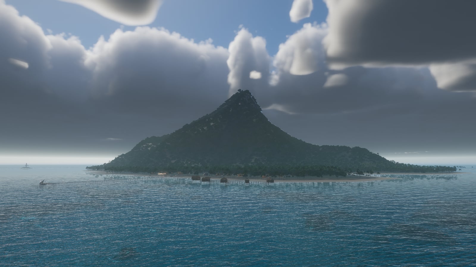 A dark squall gathering over the island