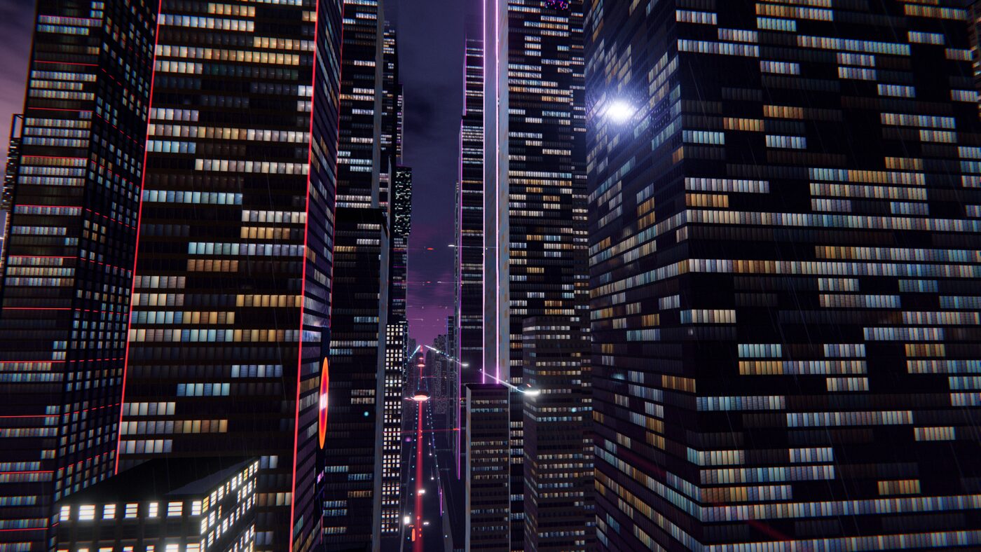 The 168 metre sky lane between glass towers