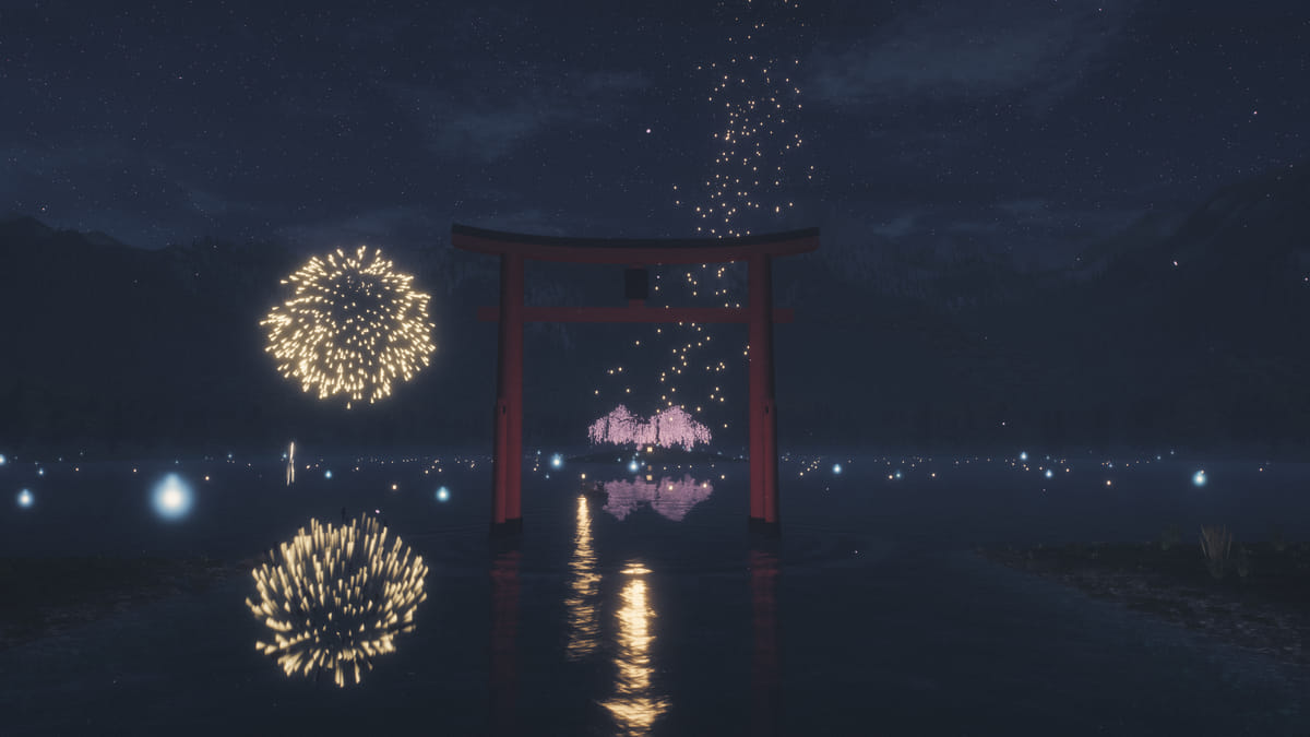Fireworks over the lake