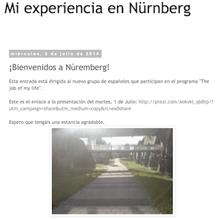 Screenshot of blog 'Consejos en Nürnberg'