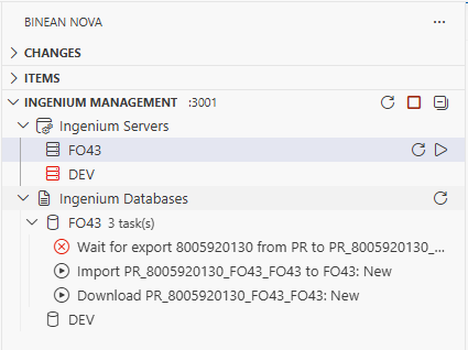 Ingenium Management pane