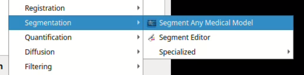 Segment Any Medical Model location in Slicer