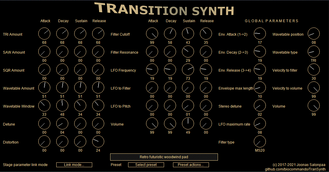Trans Synth GitHub - biocommando/TranSynth: Transition synth VST; idea is that all ...