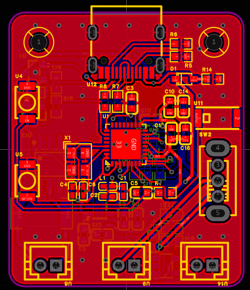 ESPower PCB produced with EasyEDA Copilot, top layer