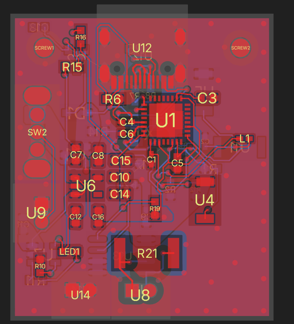 ESPower PCB produced with Quilter, top layer