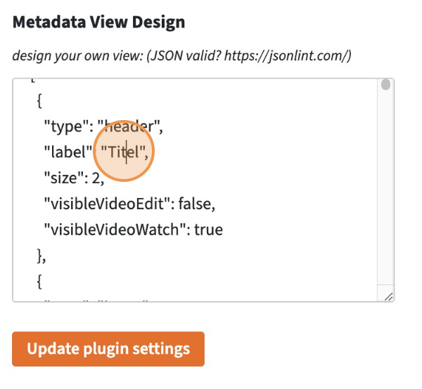 Click "Metadata View Design"