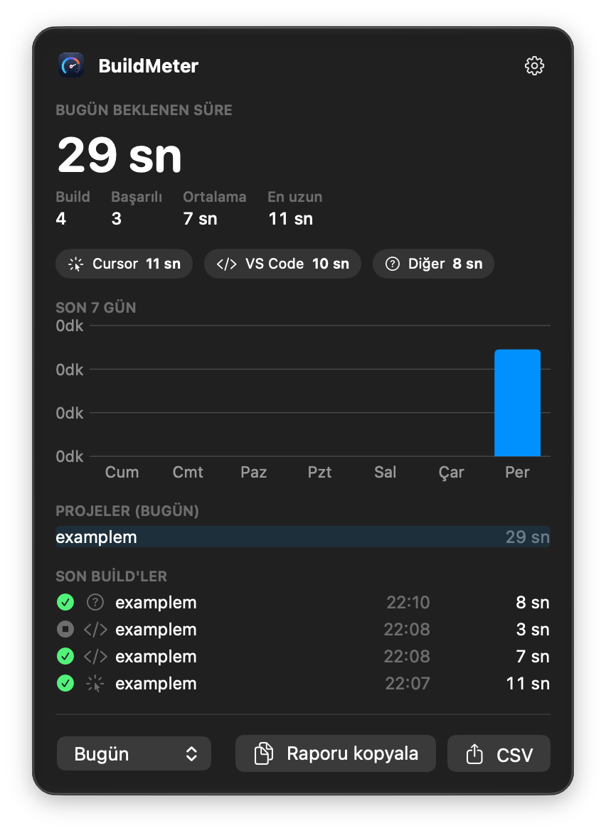 Menu bar window