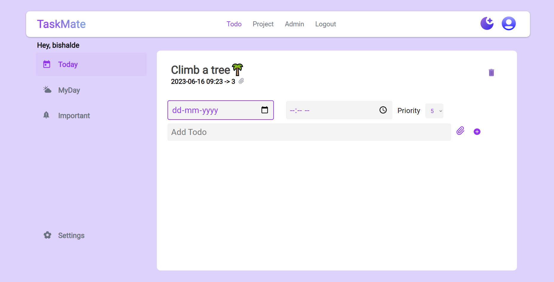Edit Task Page