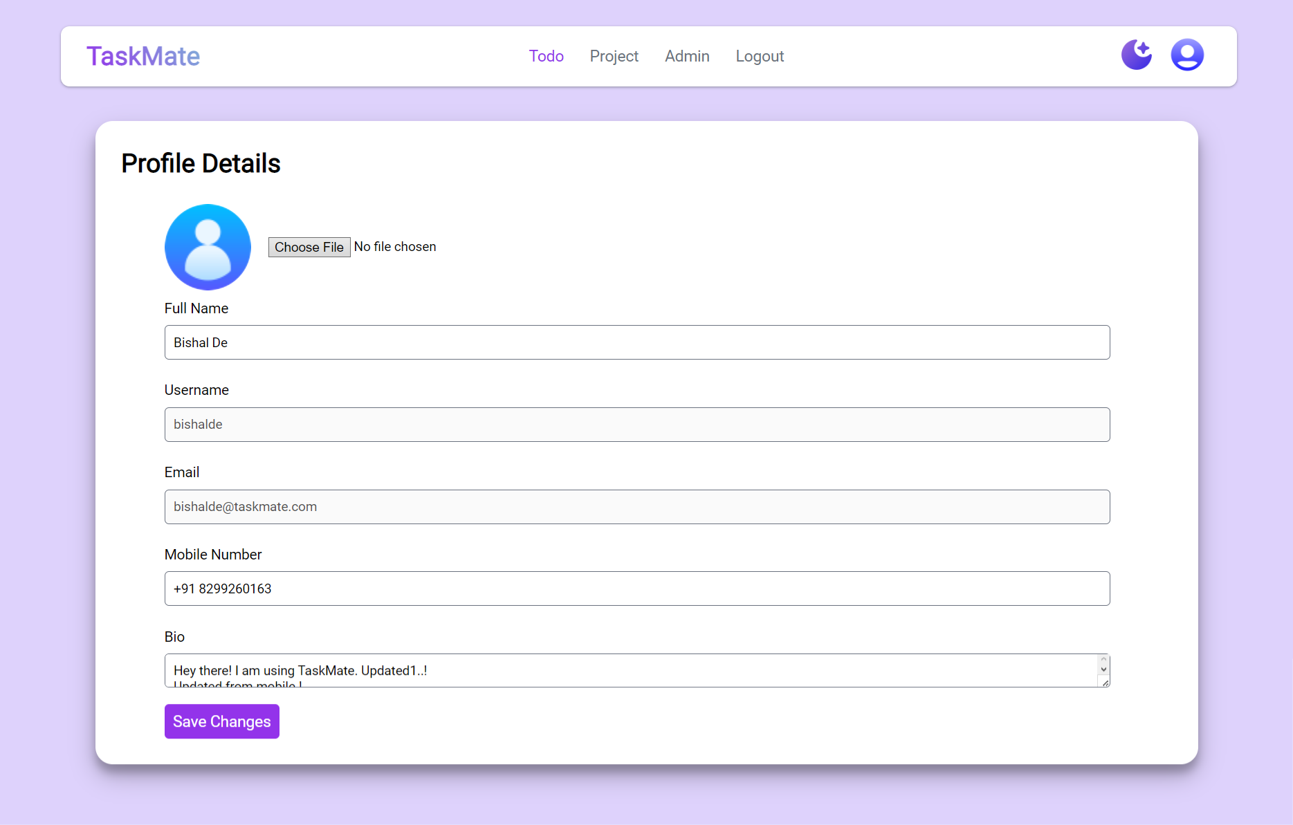 Profile Page
