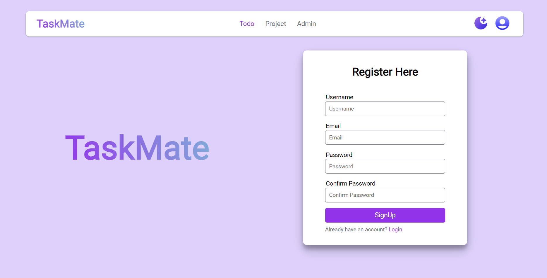 SignUp Page