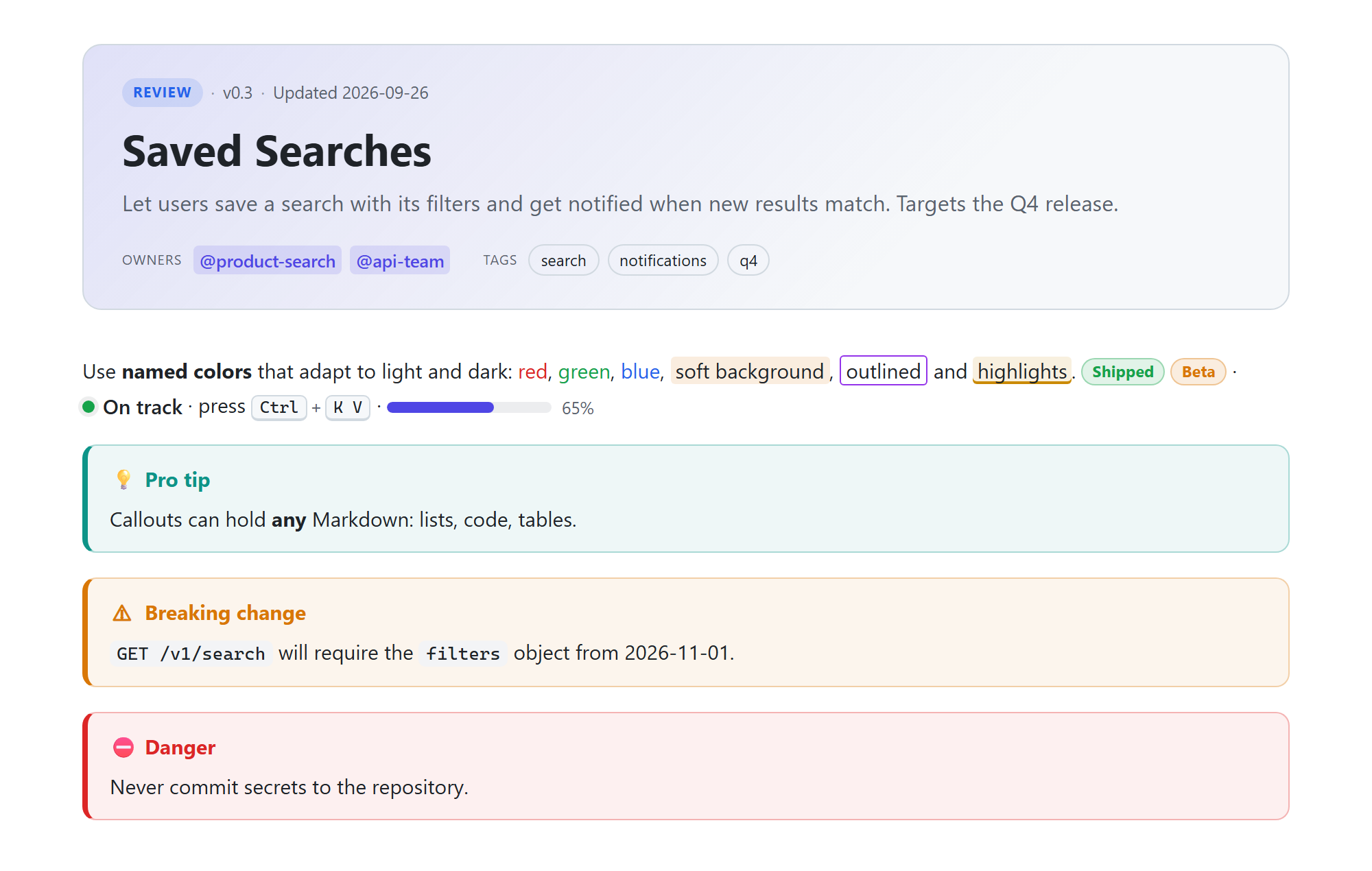 Styled Markdown preview