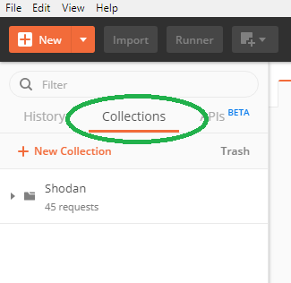 Collections tab