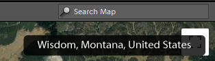 Screenshot of place name on map in Lightroom