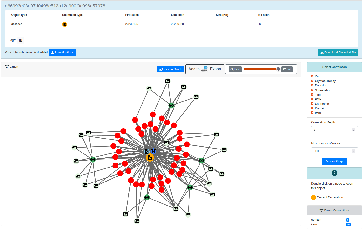 Correlation decoded image Correlation decoded image